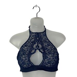 Victoria's Secret Navy Blue Very Sexy Halter Neck Lace Bralette M